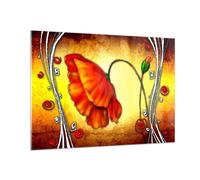 Cuadro Sobre Vidrio 100x70cm Cuadros Pared Flor líneas marcas Wall Art Prints