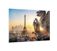 Cuadro Sobre Vidrio 100x70cm Cuadros Pared Gárgolas Torre Eiffel Wall Art Prints
