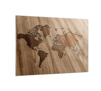 Cuadro Sobre Vidrio 100x70cm Cuadros Pared geografía globo mapa Wall Art Prints