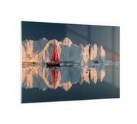 Cuadro Sobre Vidrio 100x70cm Cuadros Pared Glaciar Océano Groenlandia Wall Art
