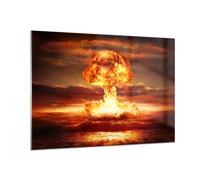 Cuadro Sobre Vidrio 100x70cm Cuadros Pared Guerra bomba nuclear seta apocalipsis