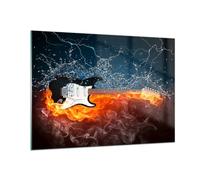 Cuadro Sobre Vidrio 100x70cm Cuadros Pared Guitarra Instrumento Música Wall Art