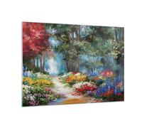 Cuadro Sobre Vidrio 100x70cm Cuadros Pared Impresionismo Naturaleza Bosque Art