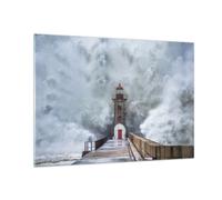 Cuadro Sobre Vidrio 100x70cm Cuadros Pared Linterna Mar Tormenta Wall Art Prints
