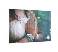 Cuadro Sobre Vidrio 100x70cm Cuadros Pared Manos Joyería Boho Wall Art Prints