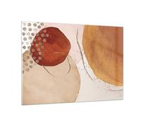 Cuadro Sobre Vidrio 100x70cm Cuadros Pared Naranja Abstracción Manchas Wall Art
