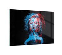 Cuadro Sobre Vidrio 100x70cm Cuadros Pared Negro Mujer Emociones Wall Art Prints