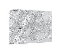 Cuadro Sobre Vidrio 100x70cm Cuadros Pared Nueva York Mapa Wall Art Prints Decor