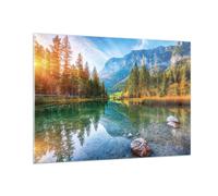 Cuadro Sobre Vidrio 100x70cm Cuadros Pared Paisaje Montañas Amanecer Wall Art
