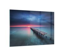 Cuadro Sobre Vidrio 100x70cm Cuadros Pared Puente Mar Paisaje Wall Art Prints