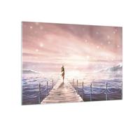 Cuadro Sobre Vidrio 100x70cm Cuadros Pared Puente Mujer Las Estrellas Wall Art