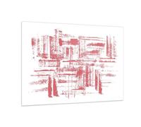Cuadro Sobre Vidrio 100x70cm Cuadros Pared rojo textura patrón Wall Art Prints