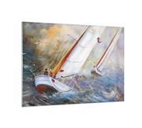 Cuadro Sobre Vidrio 100x70cm Cuadros Pared Velero Imagen Regata Wall Art Prints