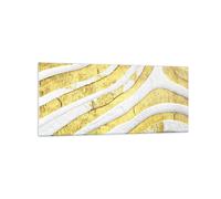 Cuadro Sobre Vidrio 120x50cm Cuadros Pared Abstracción Oro Blanco Wall Art
