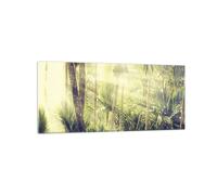 Cuadro Sobre Vidrio 120x50cm Cuadros Pared amanecer selva palmeras Wall Art