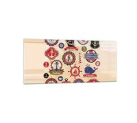 Cuadro Sobre Vidrio 120x50cm Cuadros Pared Ancla bandera insignia barco Wall Art