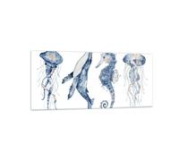 Cuadro Sobre Vidrio 120x50cm Cuadros Pared Animales Marinos Infantiles Wall Art