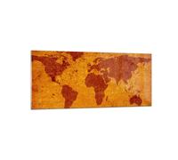 Cuadro Sobre Vidrio 120x50cm Cuadros Pared Antiguo mapa continentes viajes mundo