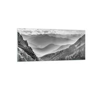 Cuadro Sobre Vidrio 120x50cm Cuadros Pared Blanco Y Negro Paisaje Montañas Art