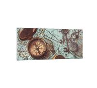 Cuadro Sobre Vidrio 120x50cm Cuadros Pared Brújula Vintage Mapa Wall Art Prints