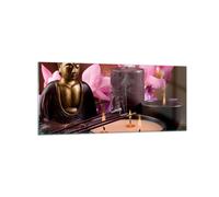 Cuadro Sobre Vidrio 120x50cm Cuadros Pared Buda velas Religión Wall Art Prints