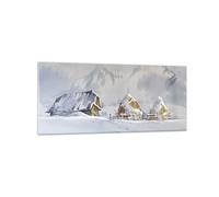 Cuadro Sobre Vidrio 120x50cm Cuadros Pared Casa Montañas Nieve Wall Art Prints