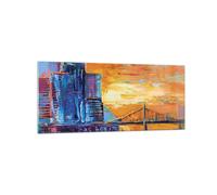 Cuadro Sobre Vidrio 120x50cm Cuadros Pared Ciudad Puente Empasto Wall Art Prints