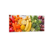 Cuadro Sobre Vidrio 120x50cm Cuadros Pared Comida vegetales comer fresco Art