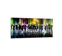 Cuadro Sobre Vidrio 120x50cm Cuadros Pared Disco música danza diversión Wall Art