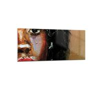 Cuadro Sobre Vidrio 120x50cm Cuadros Pared Empasto Retrato Africano Wall Art