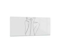 Cuadro Sobre Vidrio 120x50cm Cuadros Pared Ensueño Mujer Esbozo Wall Art Prints