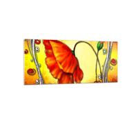Cuadro Sobre Vidrio 120x50cm Cuadros Pared Flor líneas marcas Wall Art Prints
