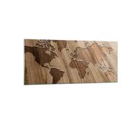 Cuadro Sobre Vidrio 120x50cm Cuadros Pared geografía globo mapa Wall Art Prints