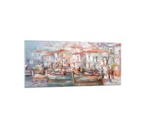 Cuadro Sobre Vidrio 120x50cm Cuadros Pared Isla Barcos Puerto Wall Art Prints