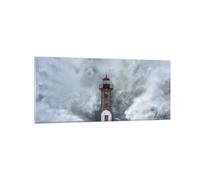 Cuadro Sobre Vidrio 120x50cm Cuadros Pared Linterna Mar Tormenta Wall Art Prints