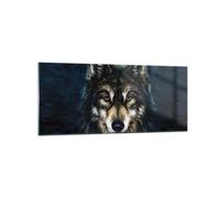 Cuadro Sobre Vidrio 120x50cm Cuadros Pared Lobo Oscuro Gráficos Wall Art Prints