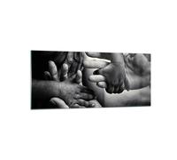 Cuadro Sobre Vidrio 120x50cm Cuadros Pared Manos Tolerancia Comunidad Wall Art