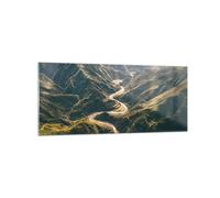 Cuadro Sobre Vidrio 120x50cm Cuadros Pared Montañas Camino Bosque Wall Art