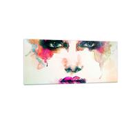 Cuadro Sobre Vidrio 120x50cm Cuadros Pared Mujer cara cosmética Wall Art Prints