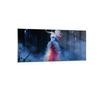 Cuadro Sobre Vidrio 120x50cm Cuadros Pared Mujer misterio noche bosque Wall Art