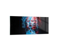 Cuadro Sobre Vidrio 120x50cm Cuadros Pared Negro Mujer Emociones Wall Art Prints