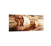 Cuadro Sobre Vidrio 120x50cm Cuadros Pared Pan panadería comida centeno Wall Art