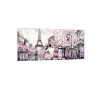 Cuadro Sobre Vidrio 120x50cm Cuadros Pared París Camino Ilustración eiffle Art