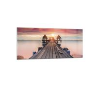 Cuadro Sobre Vidrio 120x50cm Cuadros Pared Puente Madera Paseo Wall Art Prints