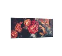 Cuadro Sobre Vidrio 120x50cm Cuadros Pared Ramo Flores Rosas Wall Art Prints
