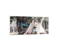Cuadro Sobre Vidrio 120x50cm Cuadros Pared Recién casados Amor Paisajes Wall Art
