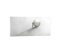 Cuadro Sobre Vidrio 120x50cm Cuadros Pared Sísifo Trabajo Símbolo Wall Art
