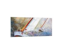 Cuadro Sobre Vidrio 120x50cm Cuadros Pared Velero Imagen Regata Wall Art Prints