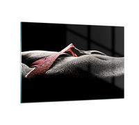 Cuadro Sobre Vidrio 120x80cm Cuadros Cuerpo modelo femenino gotitas de agua