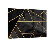 Cuadro Sobre Vidrio 120x80cm Cuadros Pared Abstracción Oro Negro Wall Art Prints